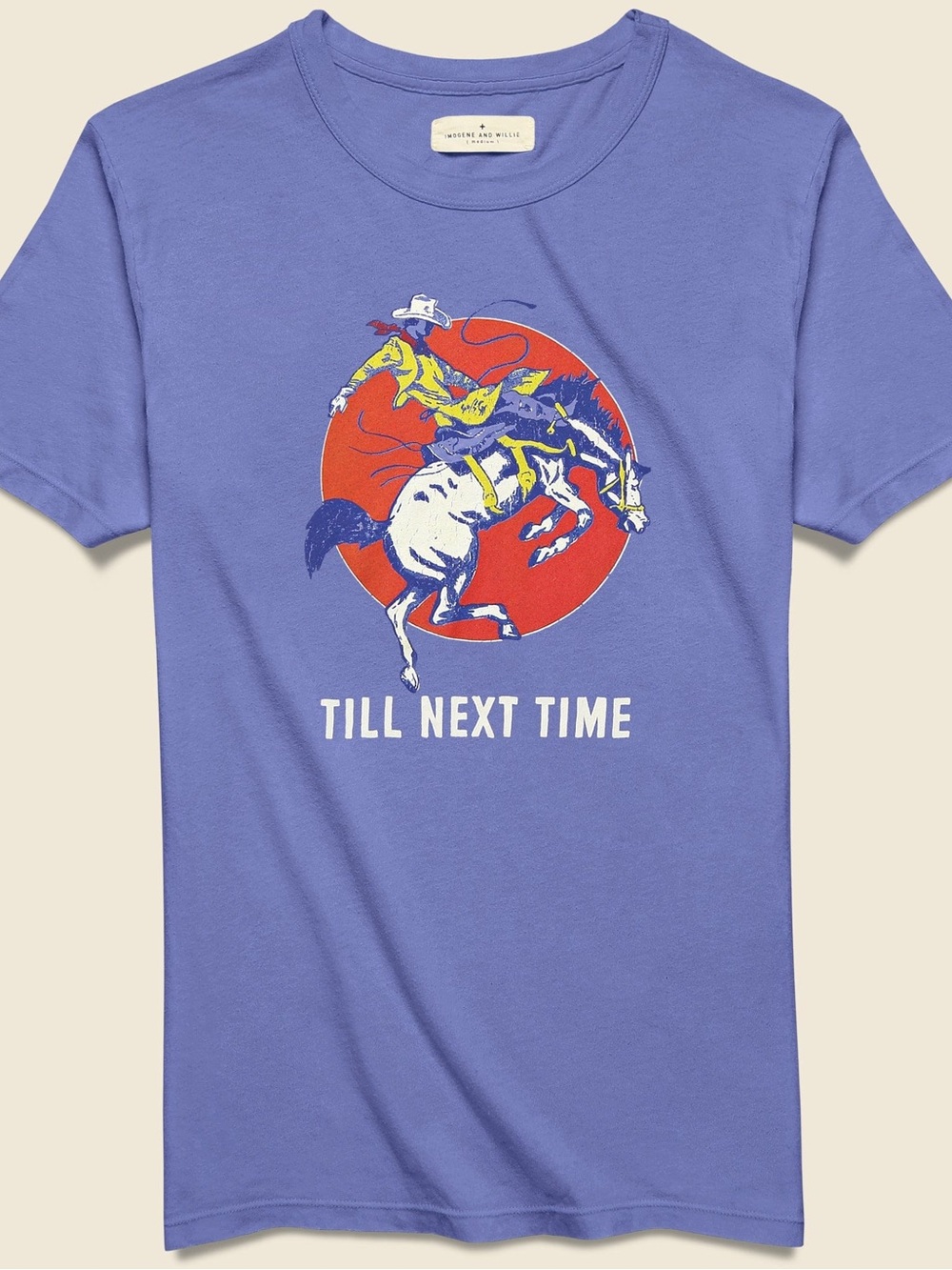 imogene + willie the "next time" tee in blue size medium